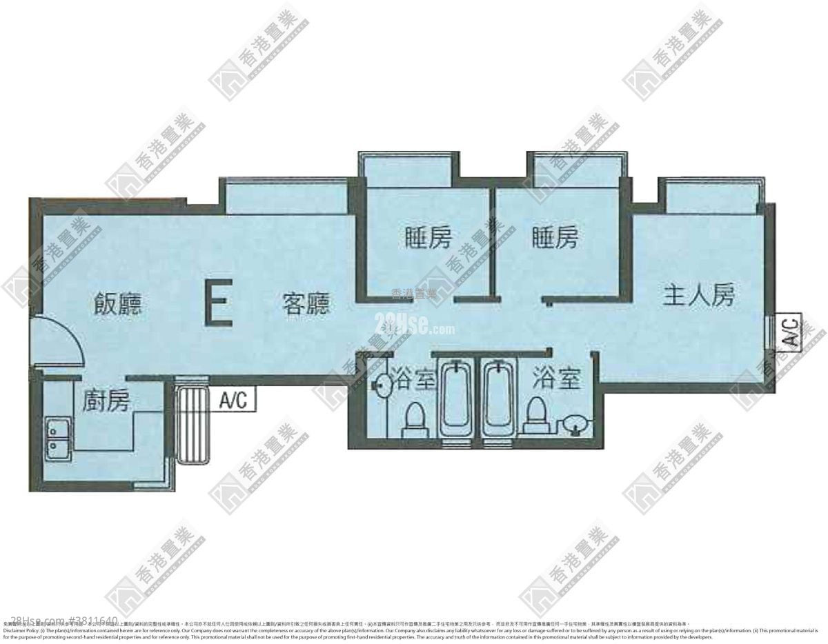 升悦居 售盘 3 房 , 2 浴室 698 平方尺
