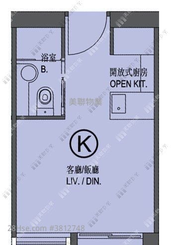 蝶翠峰 租盘 开放式间隔 , 1 浴室 195 平方尺