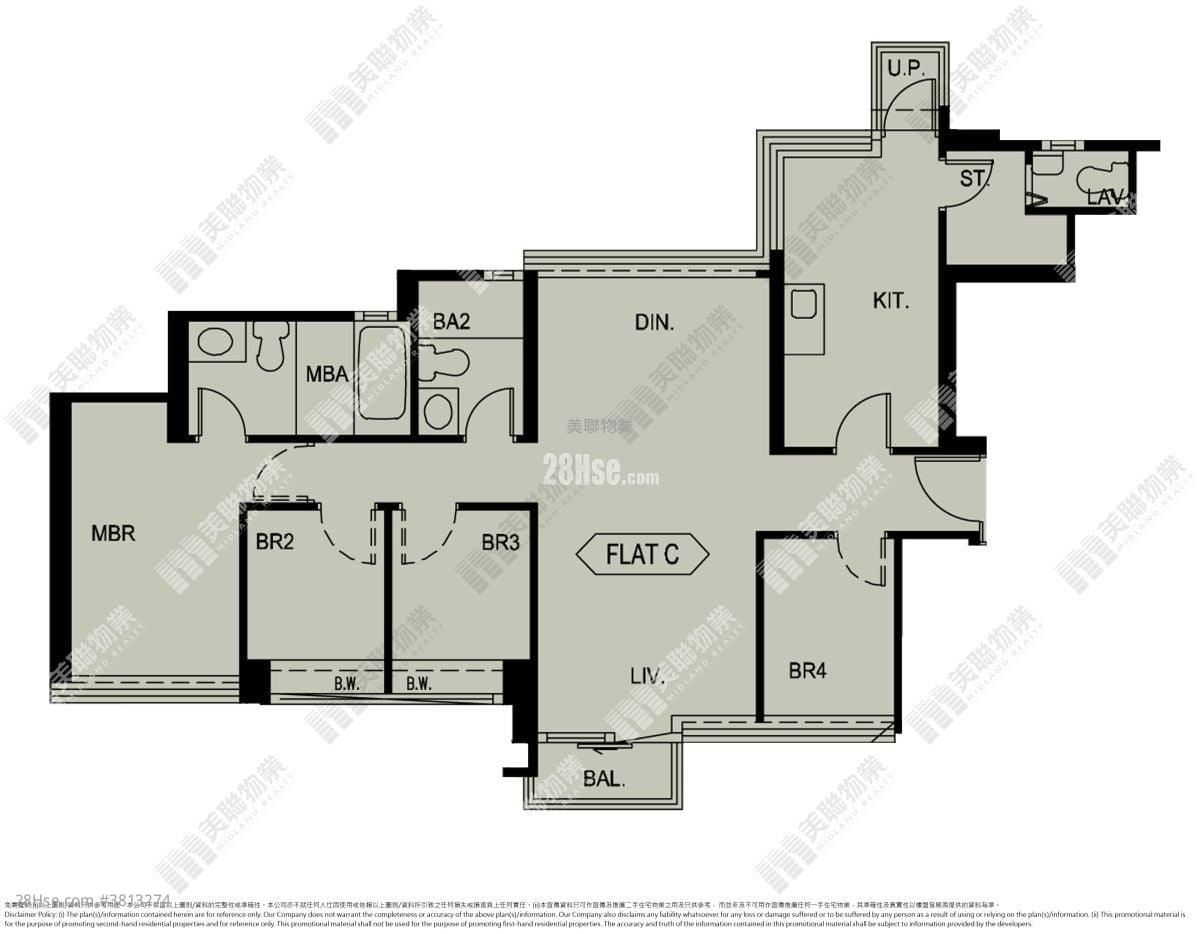 尔峦 租盘 4 房 , 2 浴室 1,043 平方尺