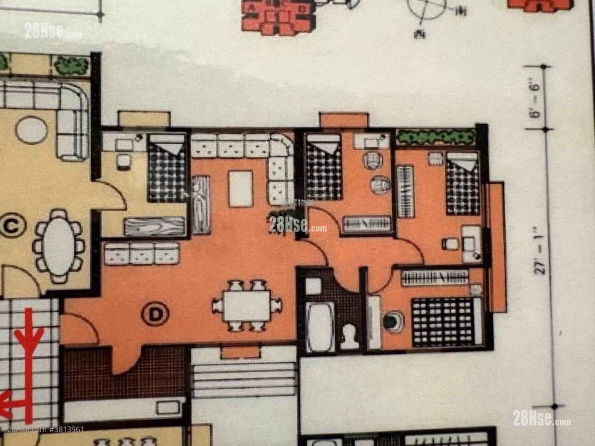 Pokfulam Gardens Rental 3 Bedrooms , 1 Bathroom 702 ft²