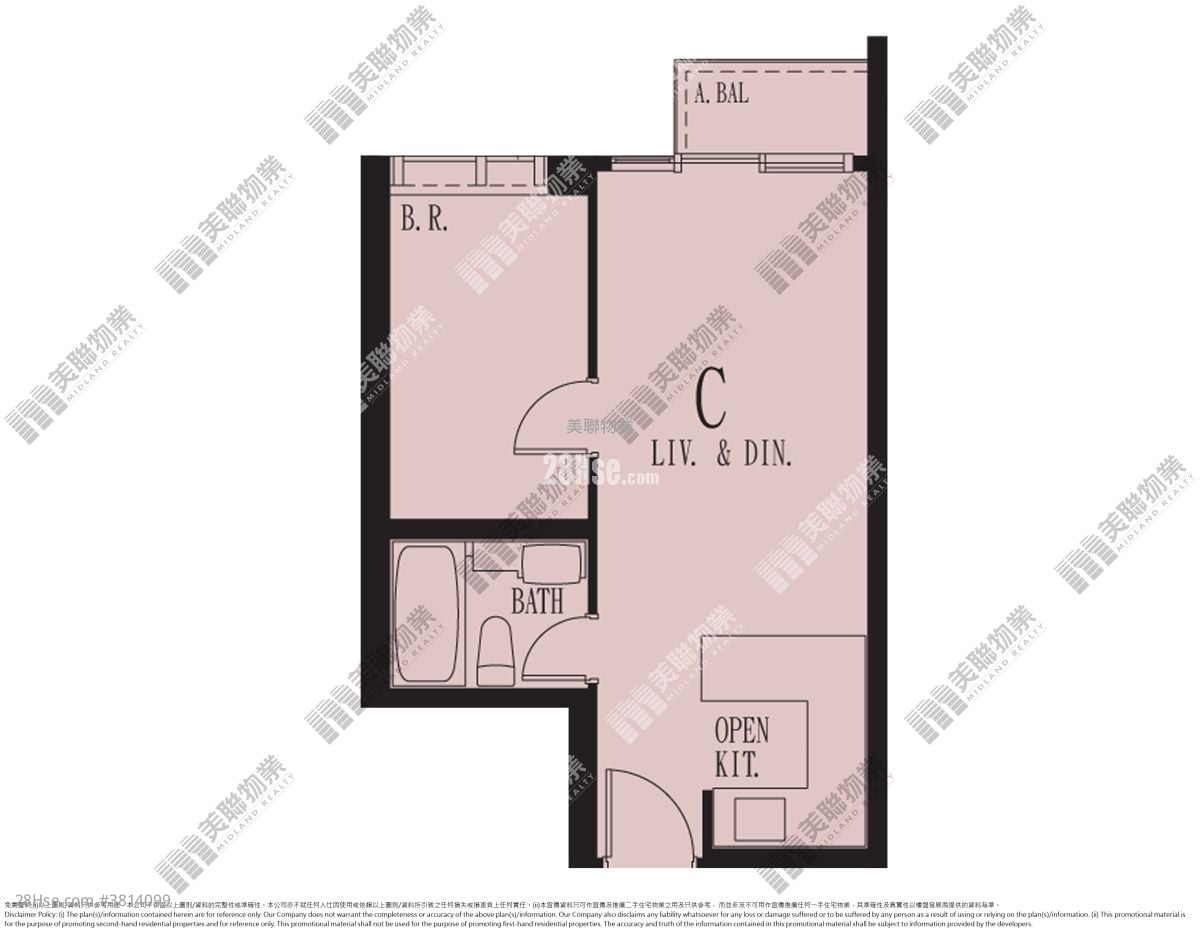 海之恋 售盘 1 房 , 1 浴室 393 平方尺
