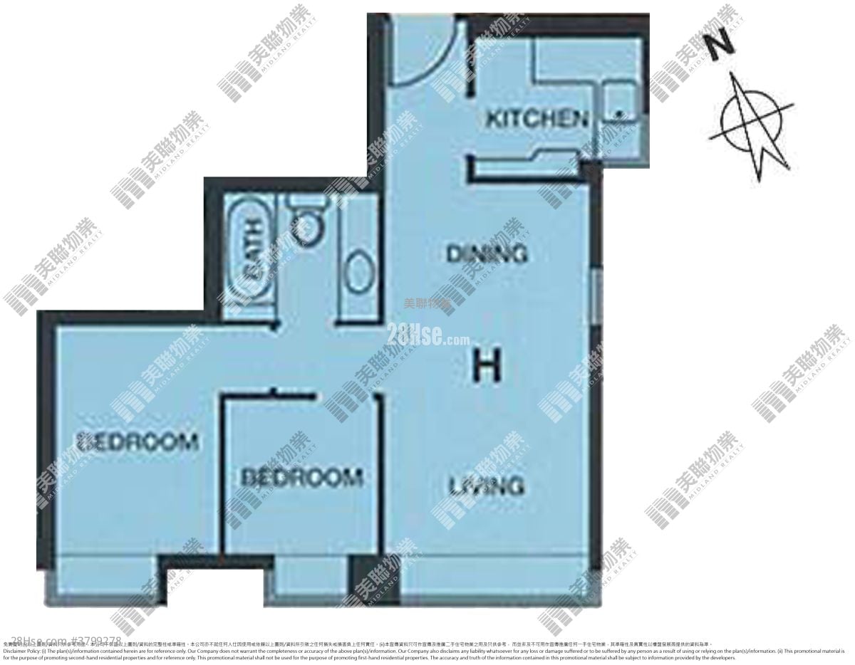 将军澳中心 租盘 2 房 , 1 浴室 465 平方尺