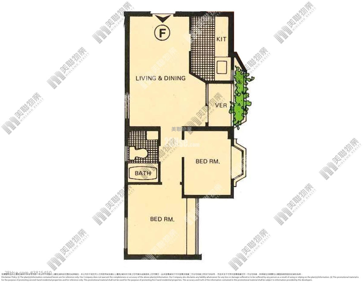 美景花園 售盤 2 房 , 1 浴室 432 平方呎