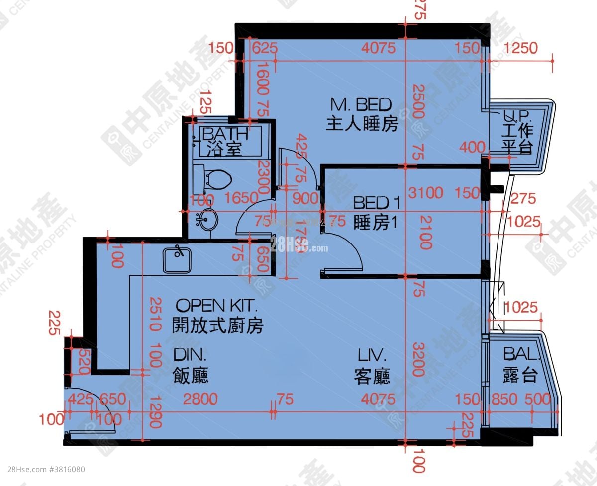 玖珑山 售盘 2 房 654 平方尺