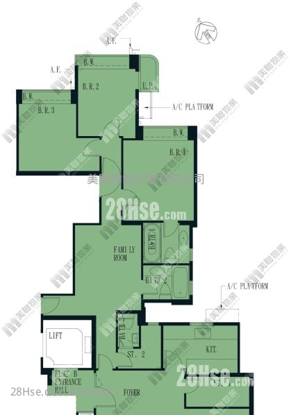 君柏 租盘 4 房 , 4 浴室 1,723 平方尺