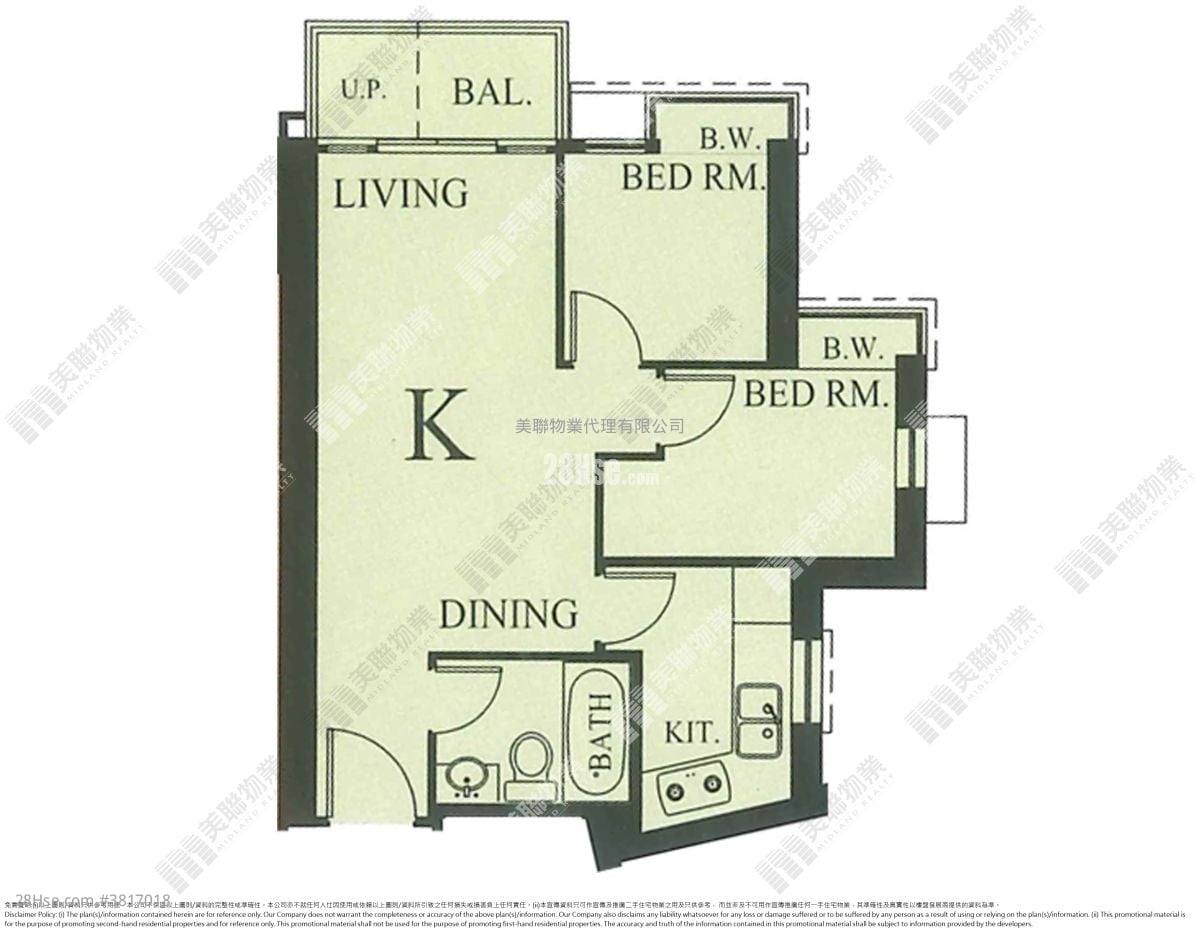 君傲湾 售盘 2 房 , 1 浴室 506 平方尺