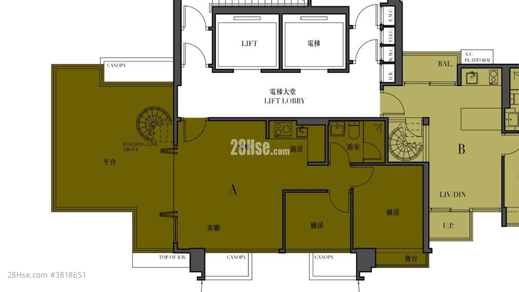 薈臻 租盤 2 房 , 1 浴室 659 平方呎