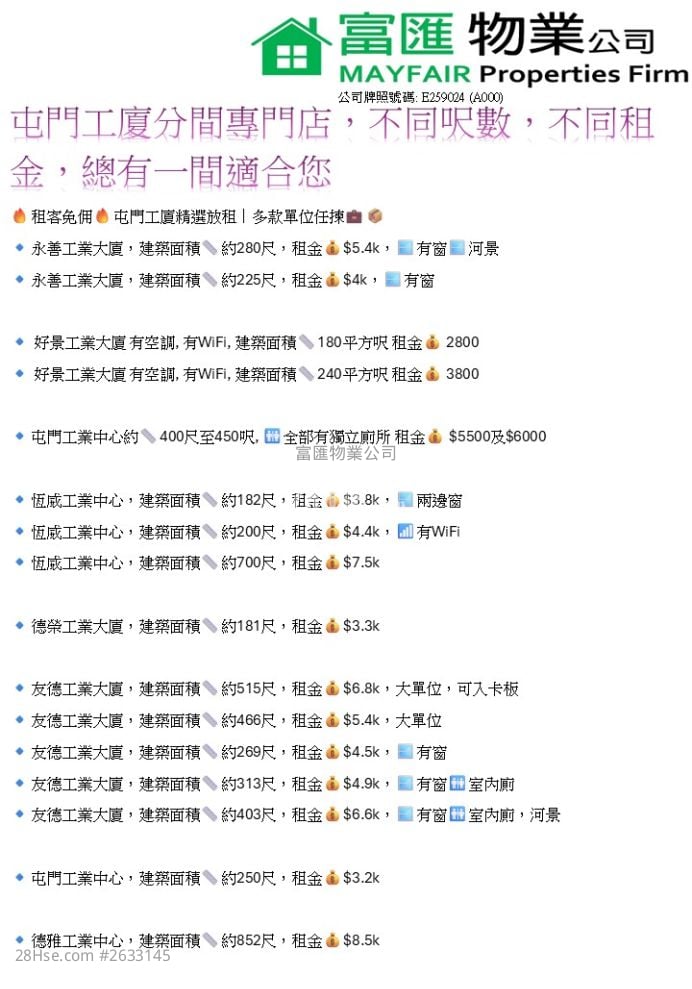 Hang Wai Industrial Centre Rental