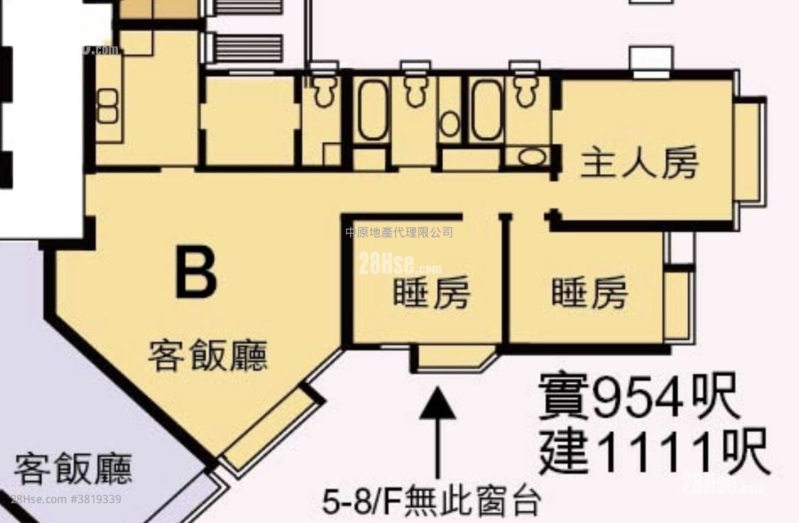 新城市廣場 售盤 3 房 , 3 浴室 954 平方呎