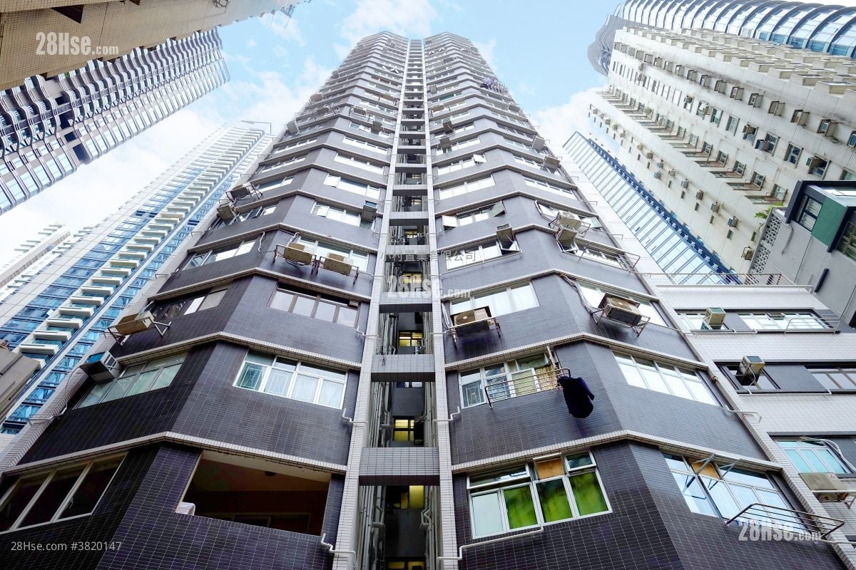 大廈外觀: 堅威大廈 租盤 2 房 , 1 浴室 600 平方呎