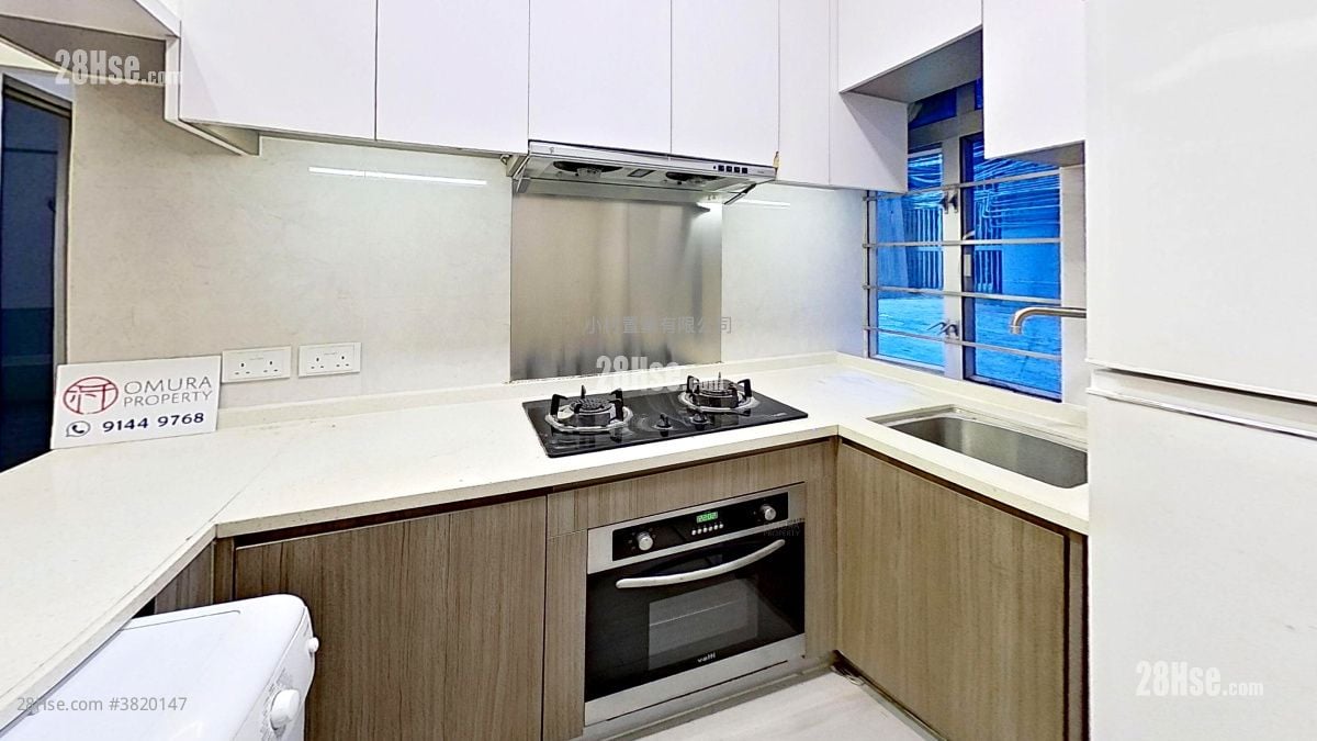 廚房: 堅威大廈 租盤 2 房 , 1 浴室 600 平方呎