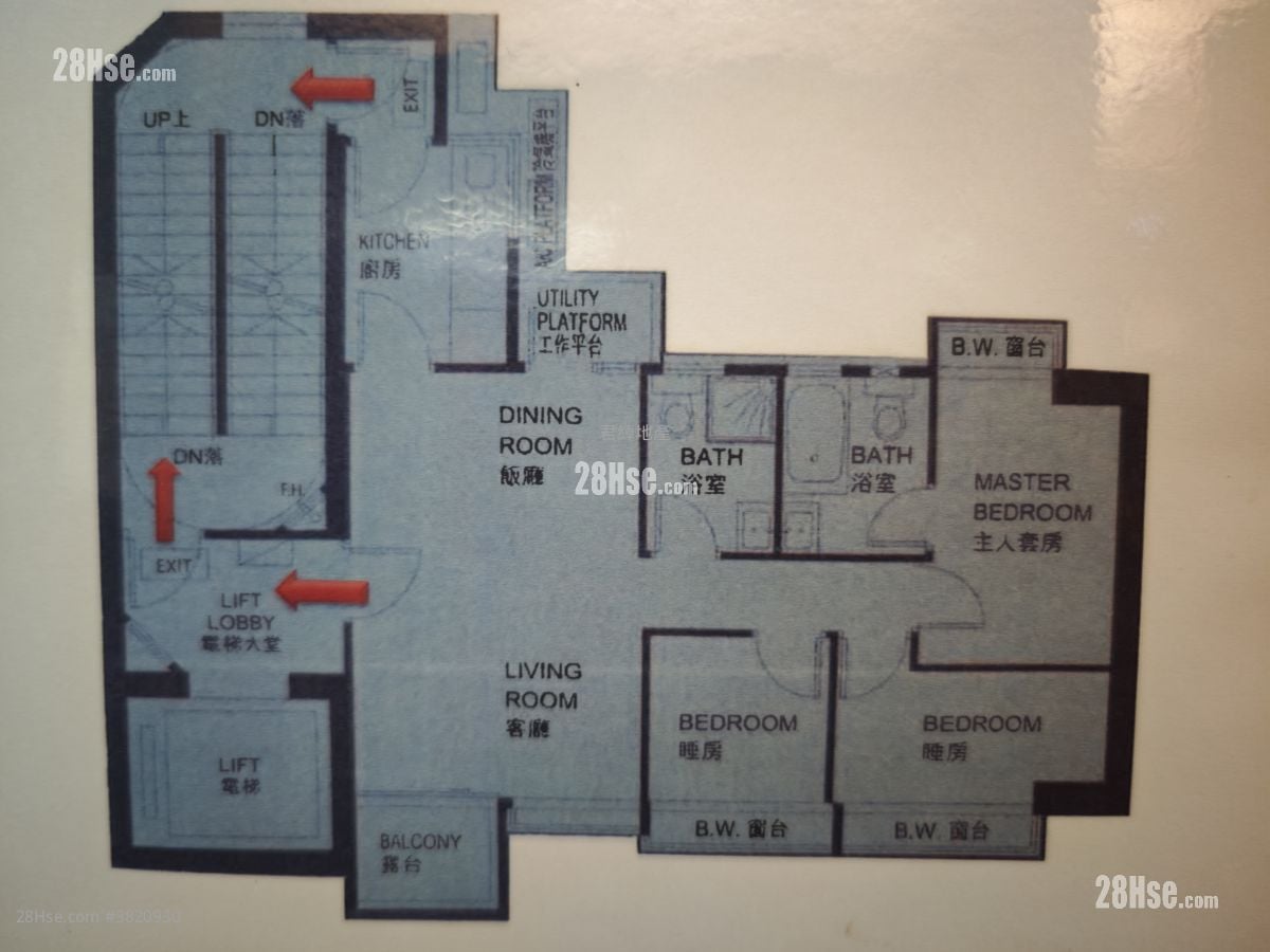 匯豪 租盤 3 房 , 2 浴室 584 平方呎