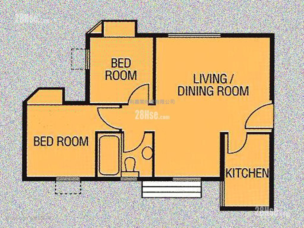 杏花邨 租盘 2 房 , 1 浴室 453 平方尺