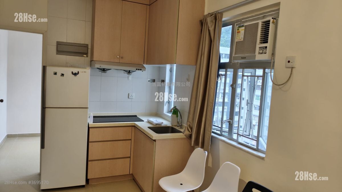 龍景大廈 租盤 2 房 , 1 浴室 376 平方呎