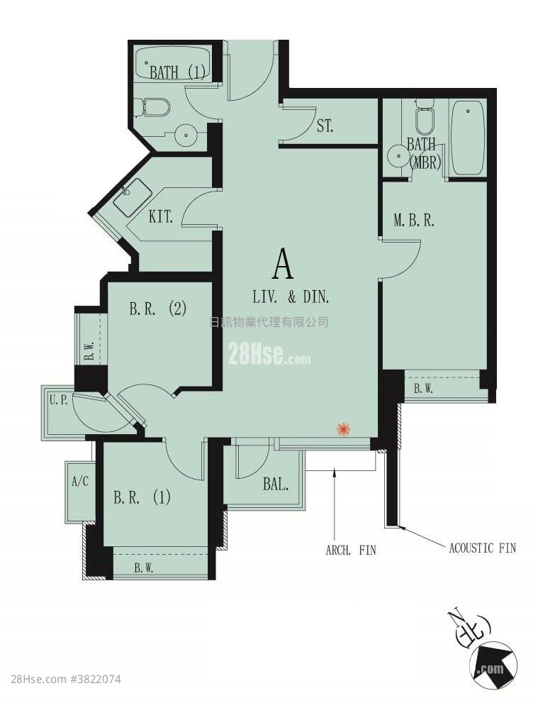 環宇海灣 售盤 3 房 , 2 浴室 664 平方呎
