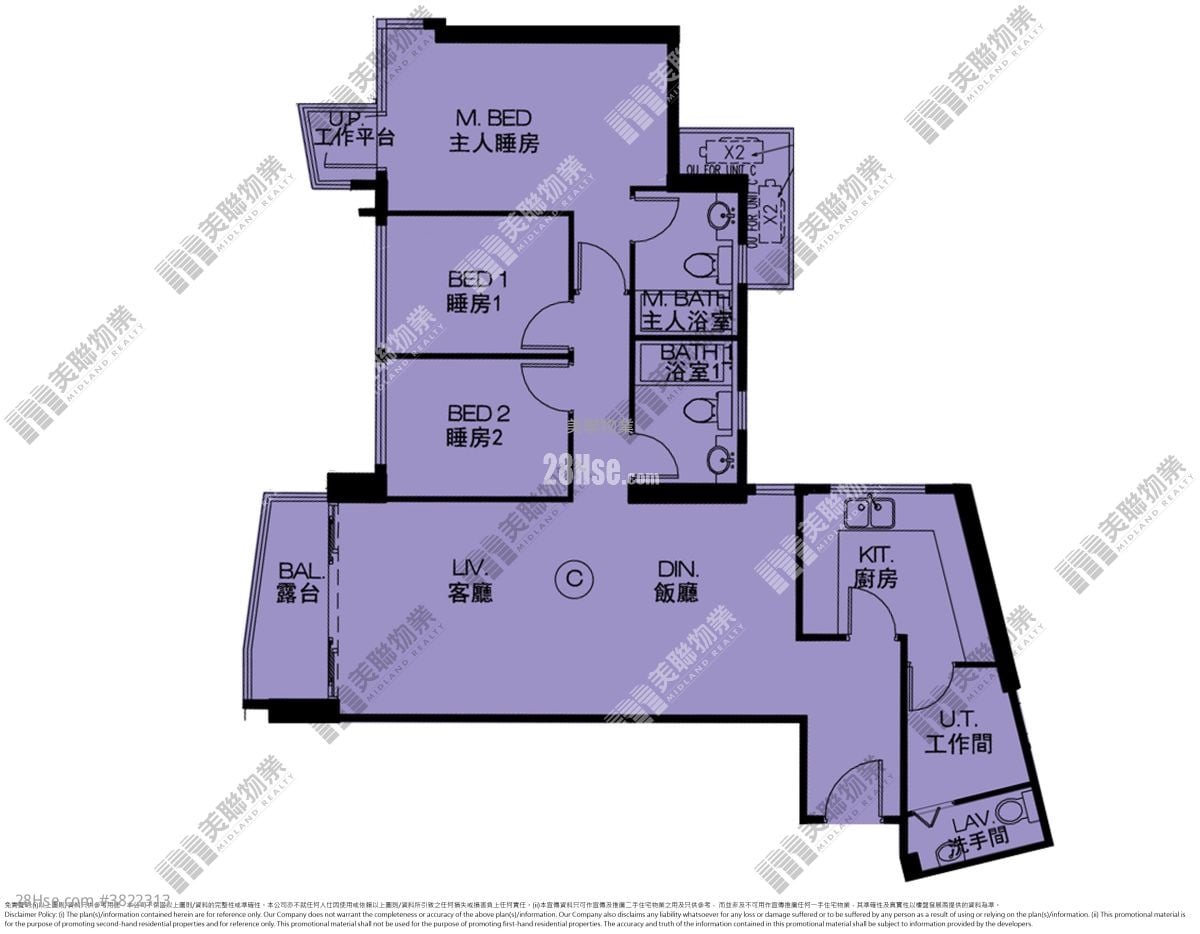 玖珑山 租盘 3 房 , 2 浴室 1,008 平方尺