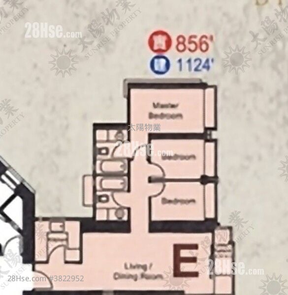 御‧豪門 售盤 3 房 856 平方呎