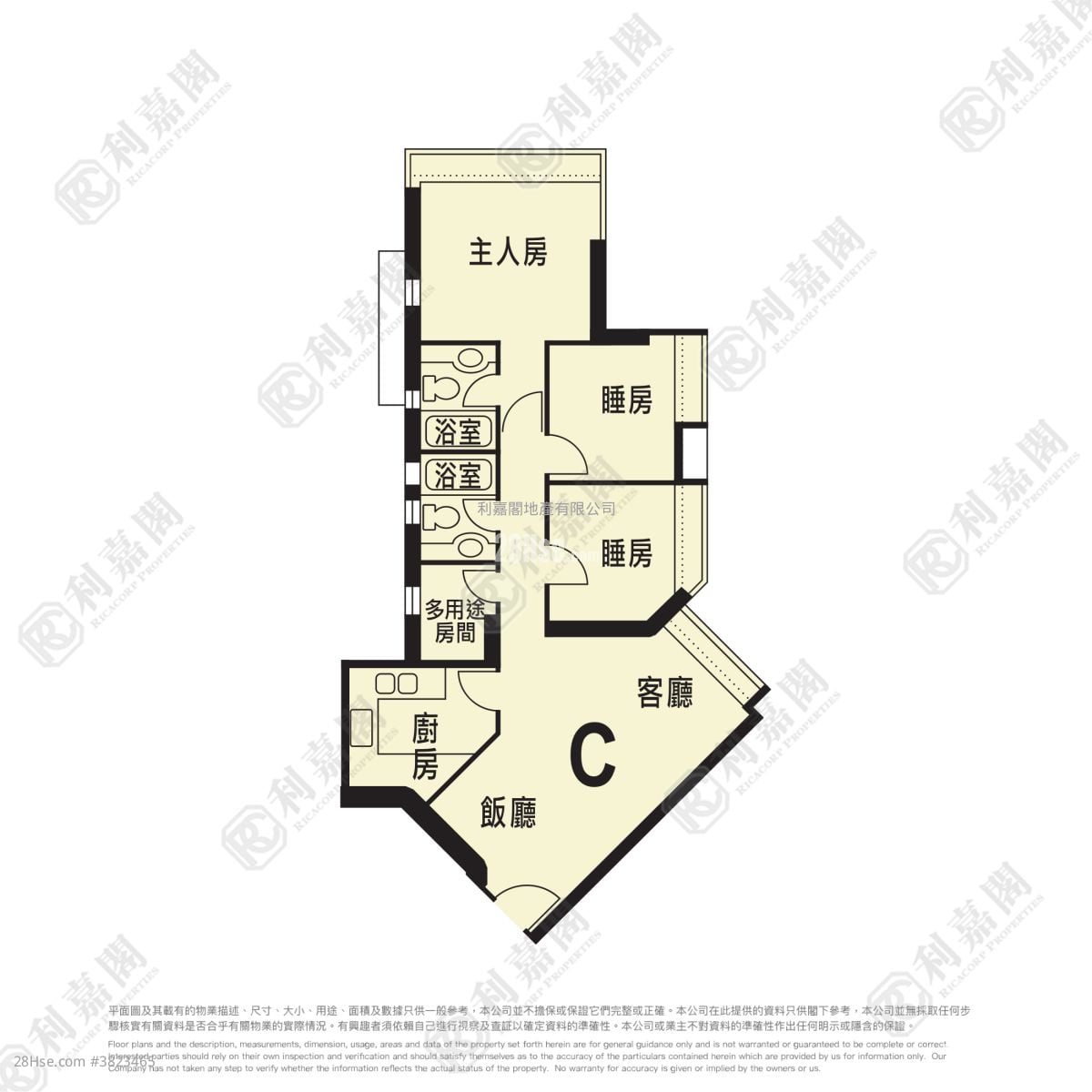 維港灣 售盤 3 房 , 2 浴室 786 平方呎