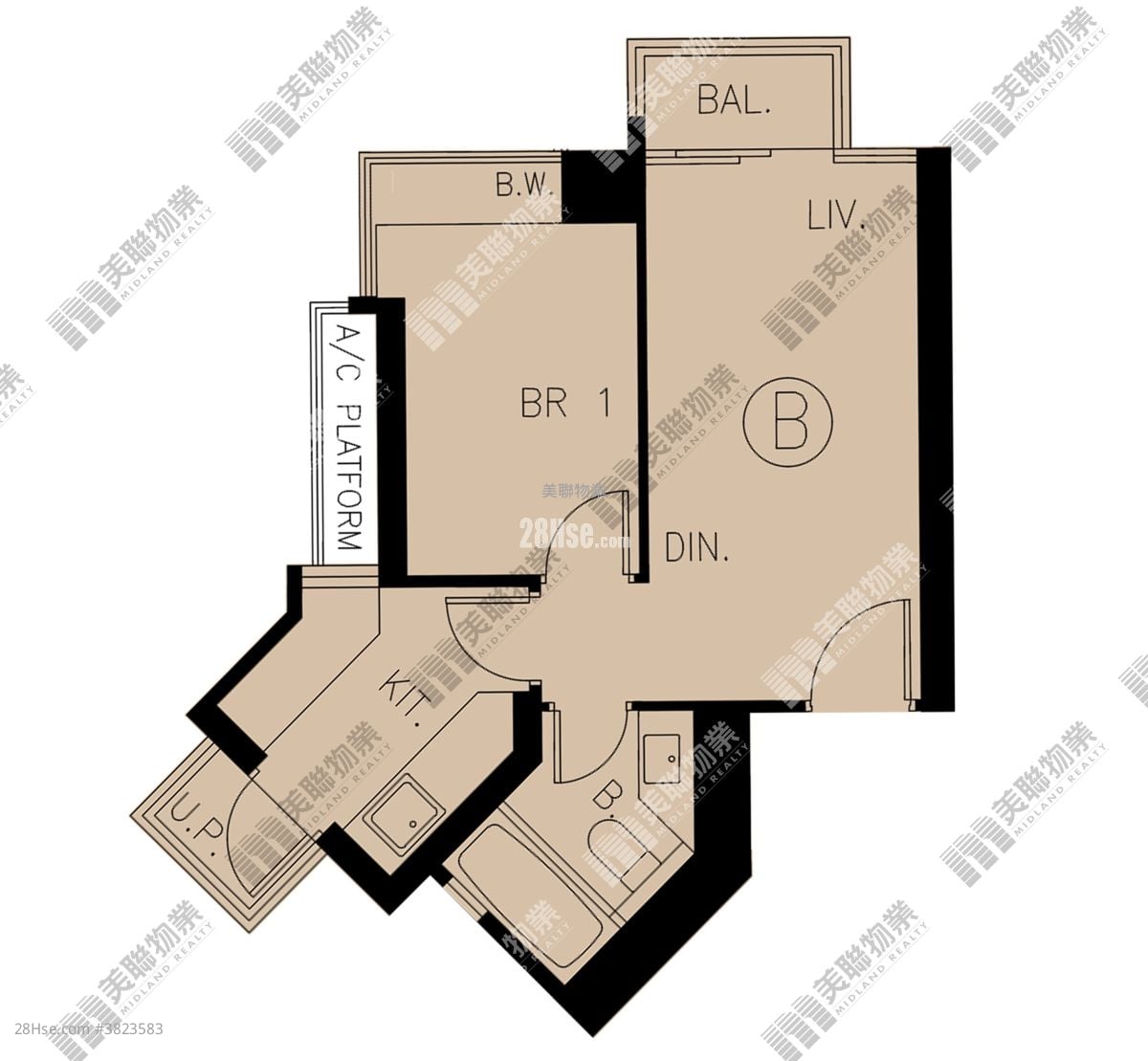 Grand YOHO 售盘 1 房 , 1 浴室 413 平方尺
