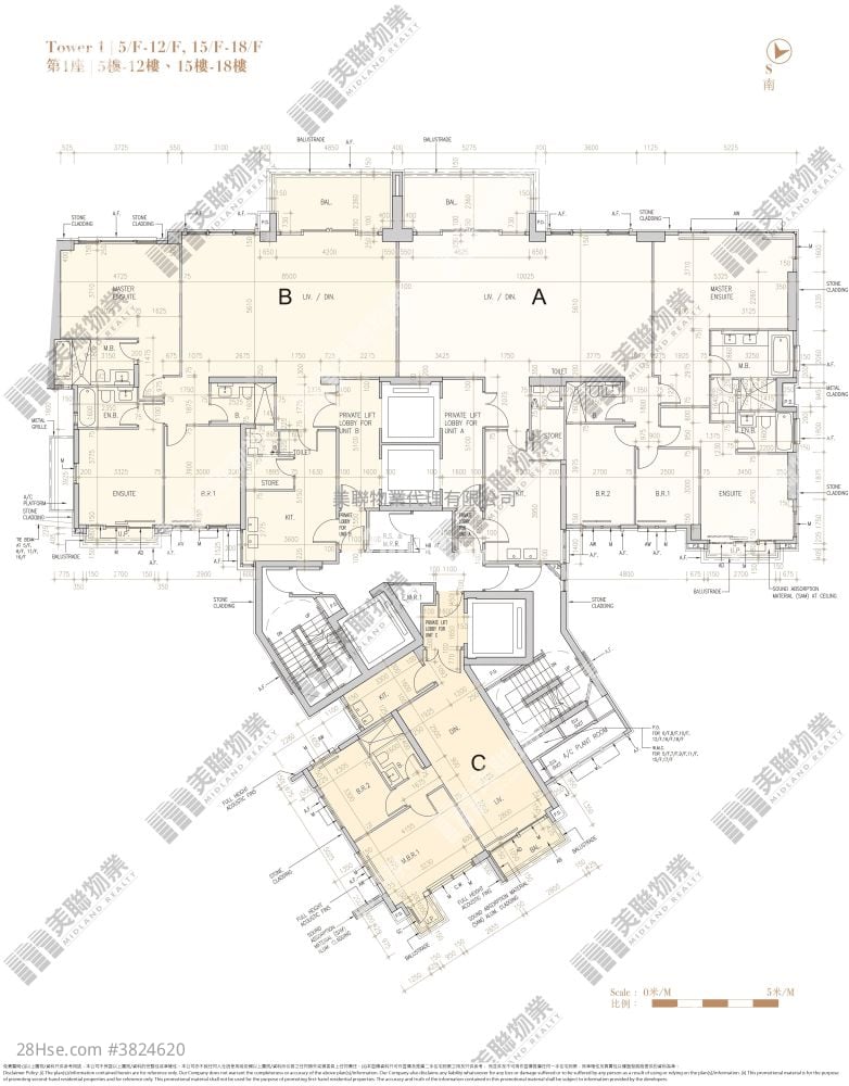 St. George's Mansions 租盘 3 房 , 3 浴室 1,724 平方尺