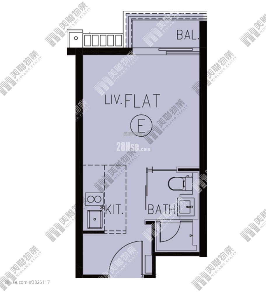 峻峦 租盘 开放式间隔 , 1 浴室 251 平方尺