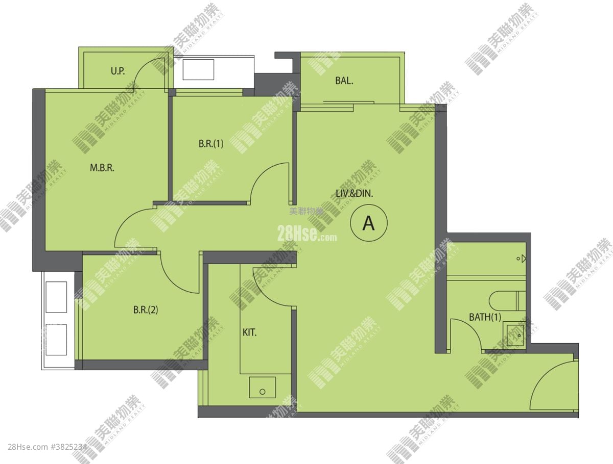 朗屏8號 租盤 3 房 , 1 浴室 610 平方呎