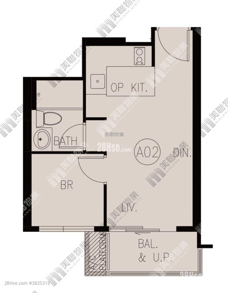 滙都 售盘 1 房 , 1 浴室 320 平方尺