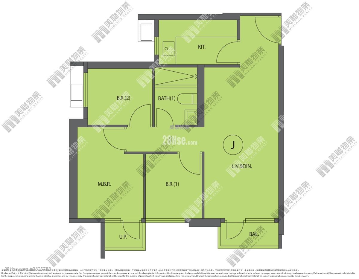 朗屏8號 租盤 3 房 , 1 浴室 599 平方呎