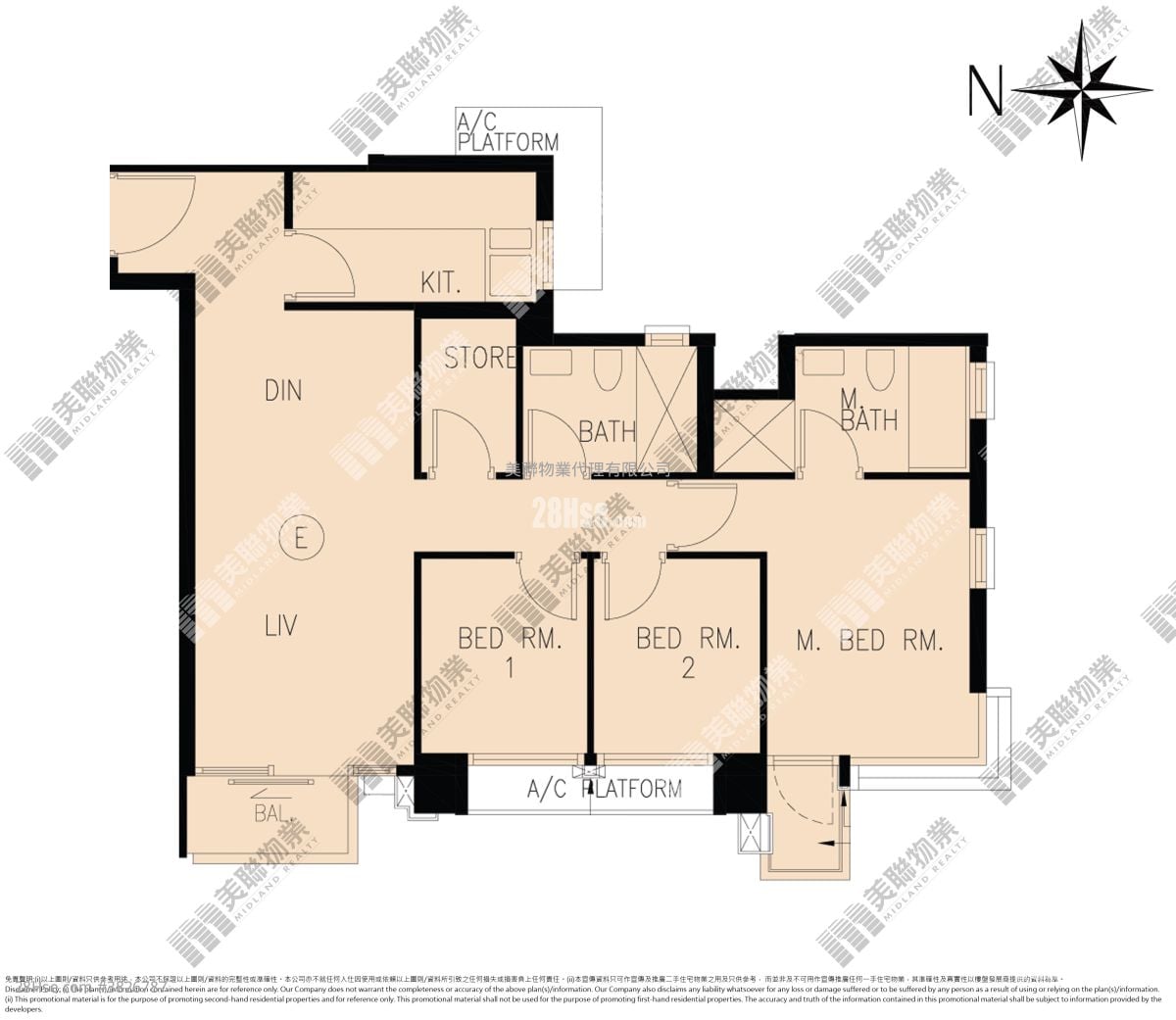 天晉 售盤 4 房 , 2 浴室 735 平方呎