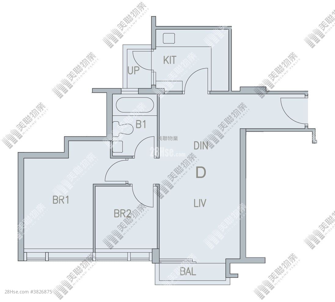柏𣾷 售盤 2 房 , 1 浴室 573 平方呎