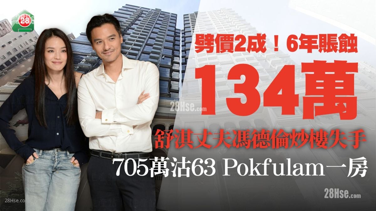舒淇丈夫馮德倫炒樓失手 劈價2成沽63 Pokfulam一房 持貨6年賬蝕134萬