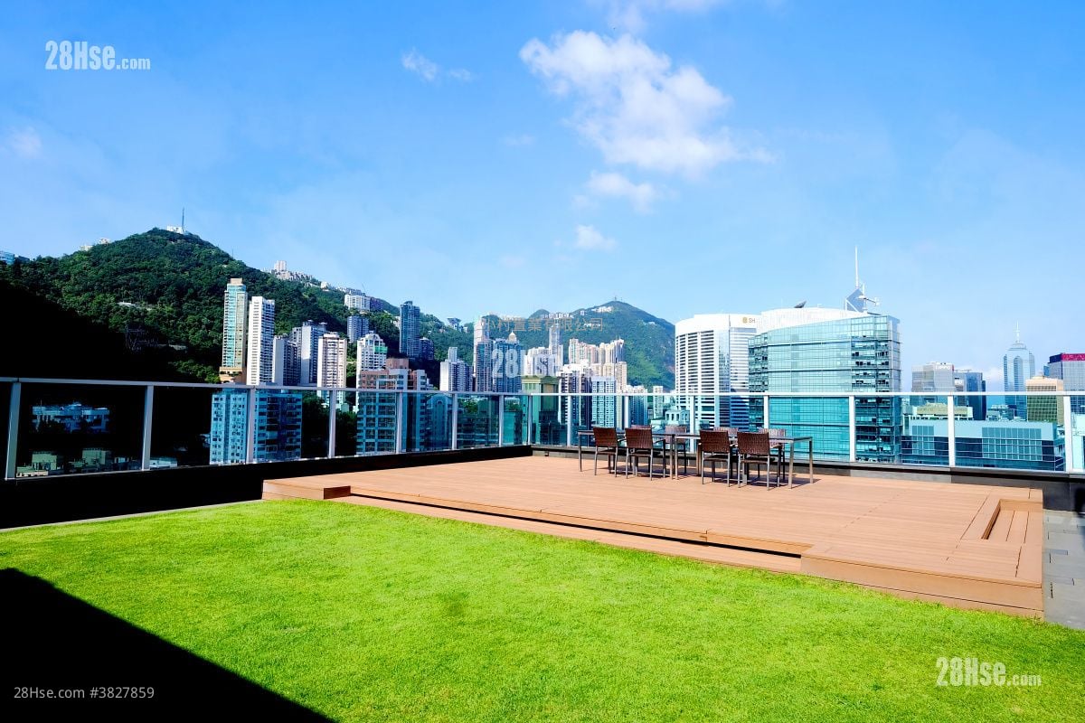 天台: 嘉荟轩 租盘 2 房 , 1 浴室 645 平方尺