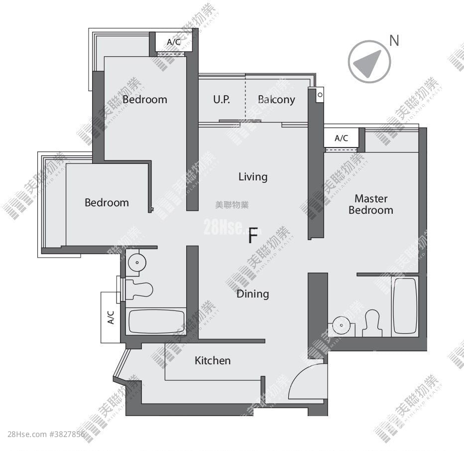 Yoho Midtown 租盘 3 房 , 2 浴室 693 平方尺