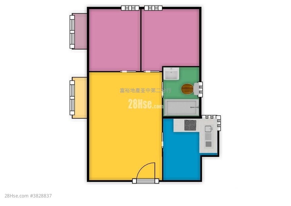 荃景花園 售盤 2 房 380 平方呎