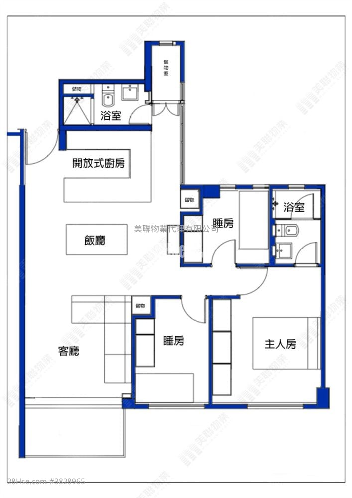 雅芳園 售盤 3 房 926 平方呎
