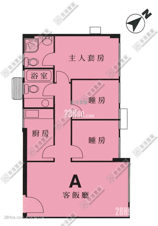 22居 租盘 3 房 , 2 浴室 603 平方尺