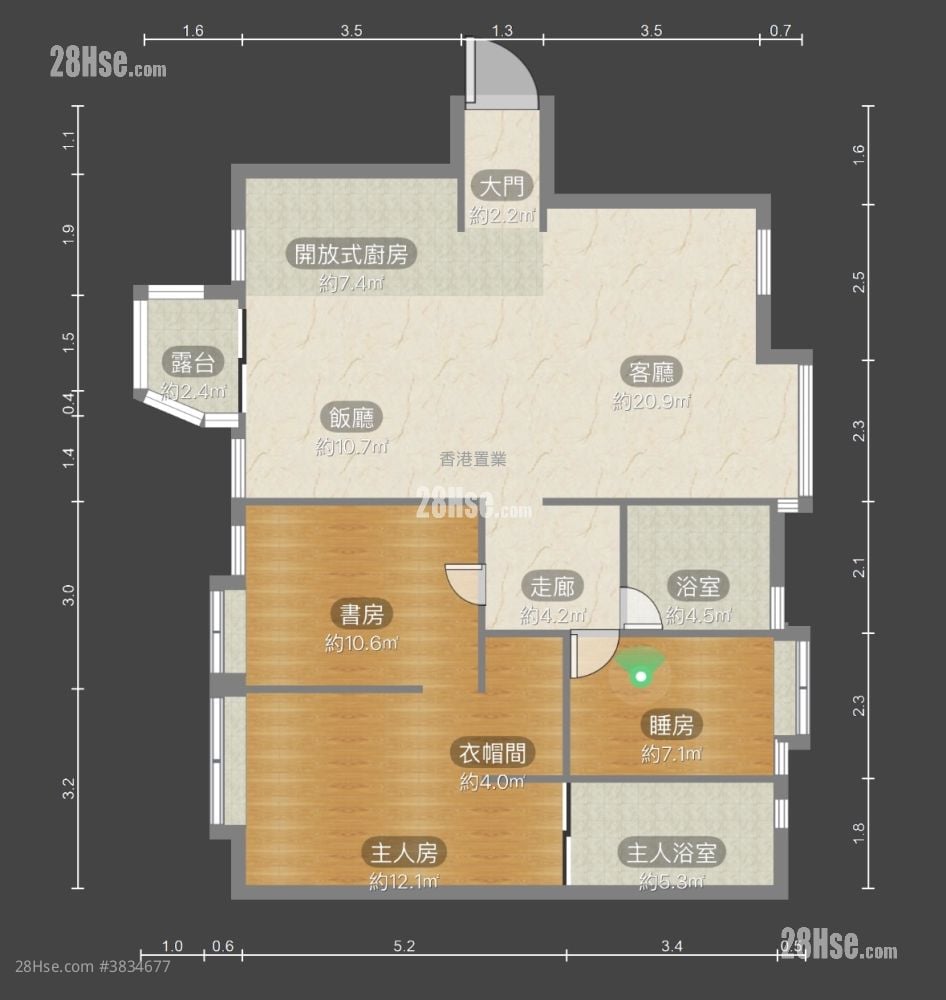 琼峰台 售盘 3 房 , 2 浴室 1,058 平方尺