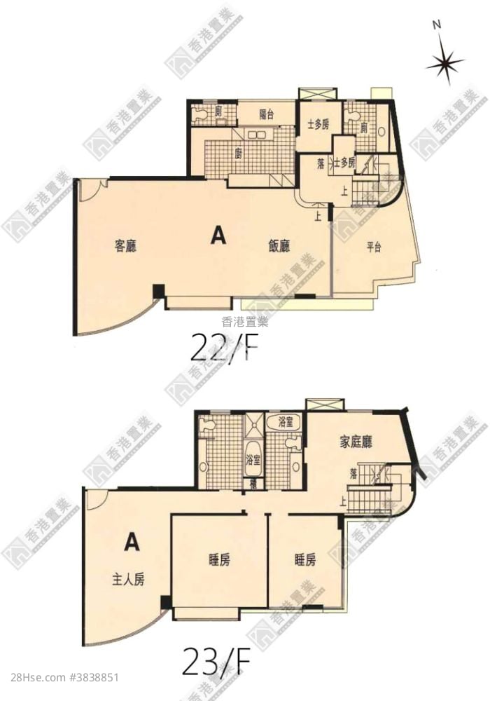 帝庭园 售盘 3 房 , 2 浴室 2,090 平方尺