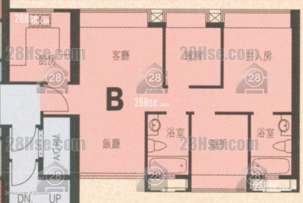爵悦庭 租盘 3 房 , 2 浴室 646 平方尺