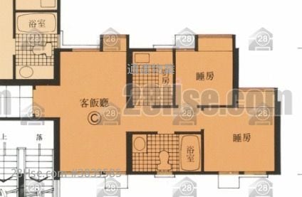 晓辉大厦 租盘 2 房 , 1 浴室 411 平方尺