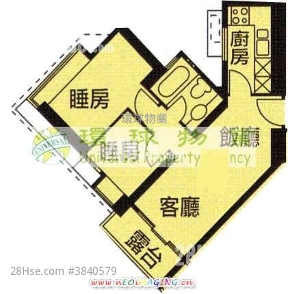 泓都 售盘 2 房 , 1 浴室 496 平方尺