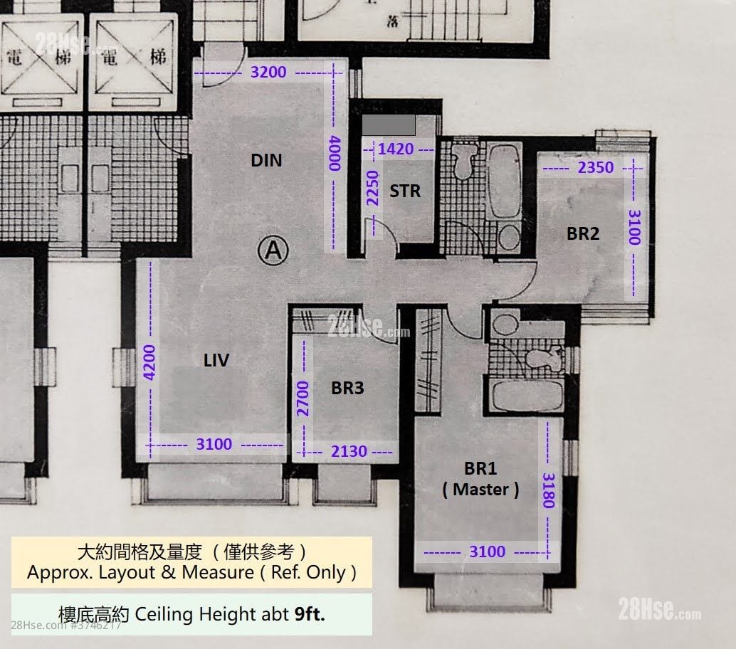 承德山庄 租盘 3 房 , 2 浴室 942 平方尺