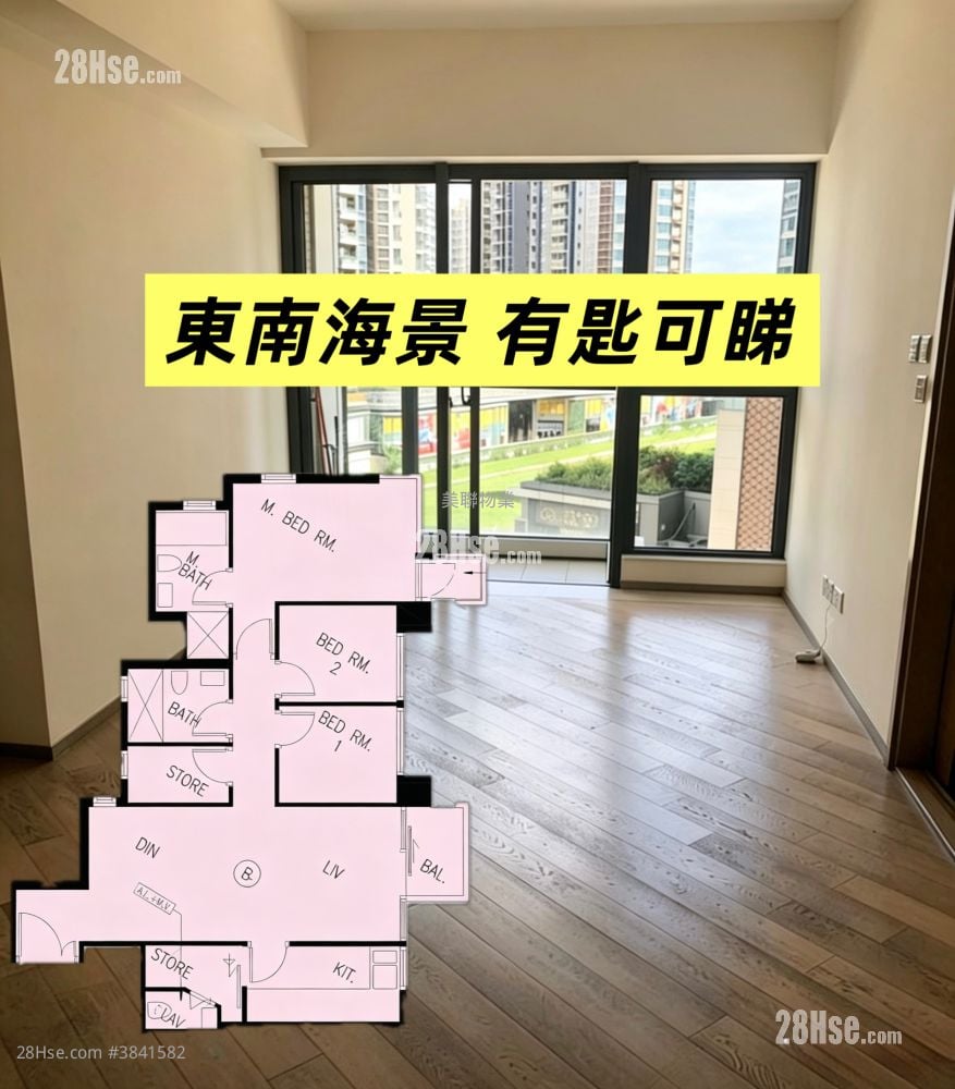 天晉 租盤 3 房 , 2 浴室 841 平方呎