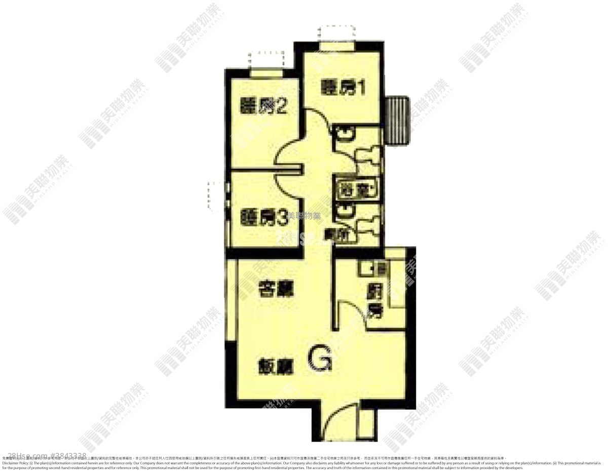 富康花園 售盤 3 房 , 2 浴室 592 平方呎