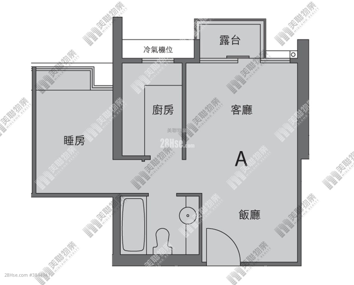 Yoho Midtown 租盤 1 房 , 1 浴室 392 平方呎