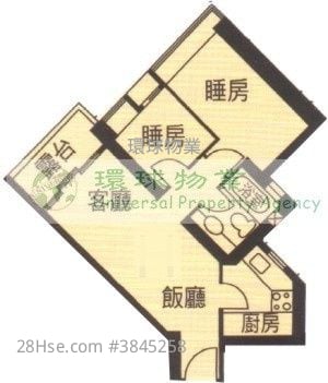 泓都 售盤 2 房 , 1 浴室 507 平方呎