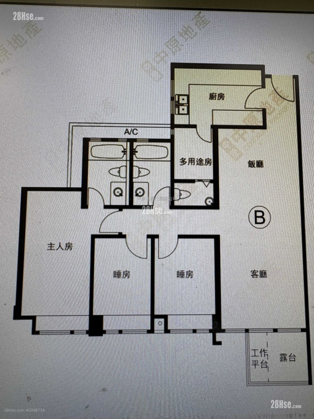 晉名峰 售盤 3 房 922 平方呎