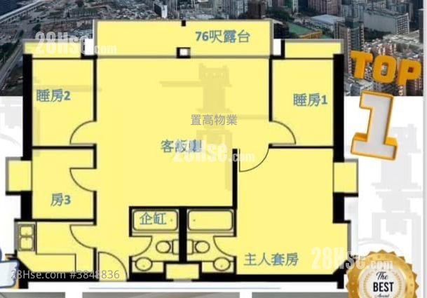 Sky Tower Sell 3 Bedrooms , 2 Bathrooms 904 ft²