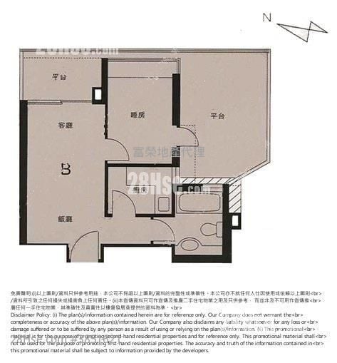 MOD 595 售盤 1 房 , 1 浴室 337 平方呎