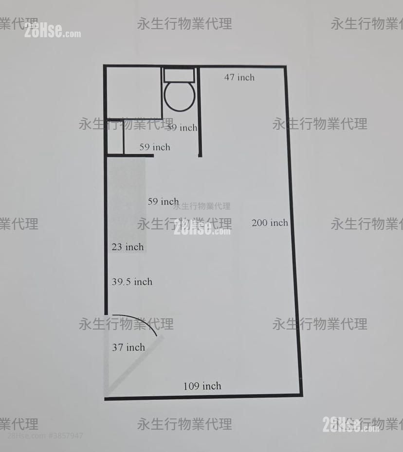坑口村 租盤 開放式間隔 , 1 浴室 200 平方呎